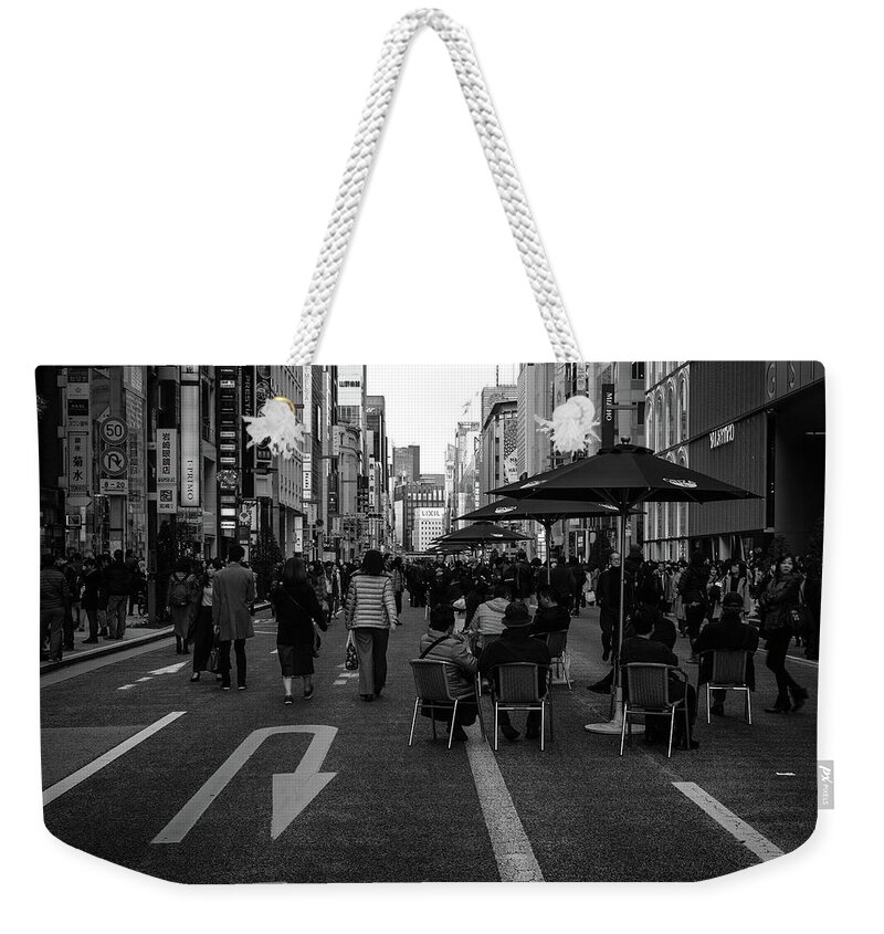Japan Weekender Tote Bag featuring the photograph Tokyo Ginza #2 by Street Fashion News