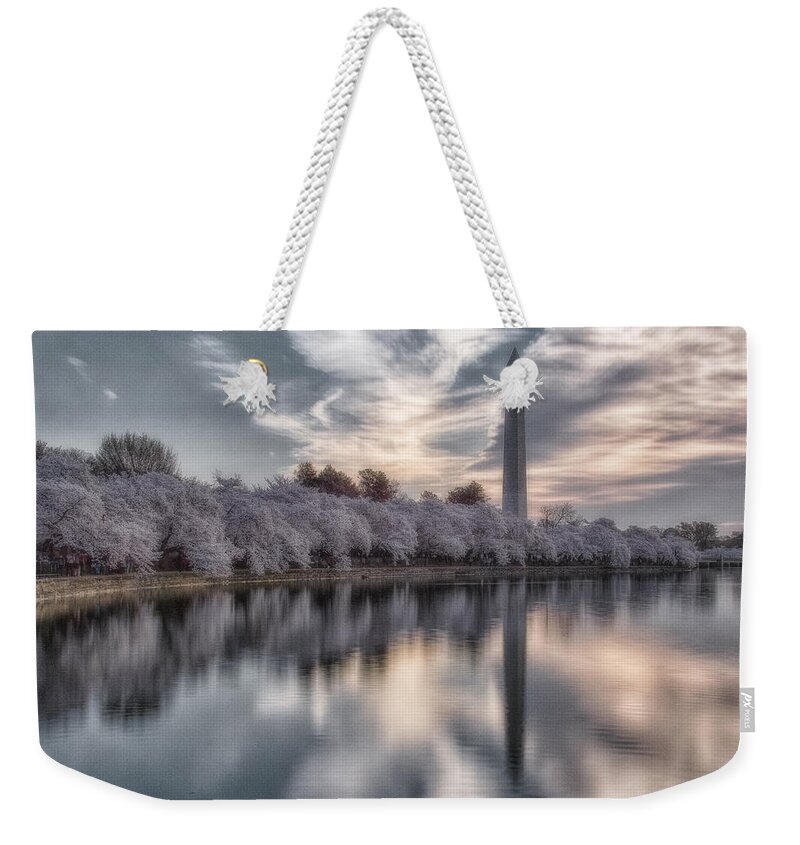 Cherry Blossoms Weekender Tote Bag featuring the photograph Washington Sunrise #2 by Erika Fawcett