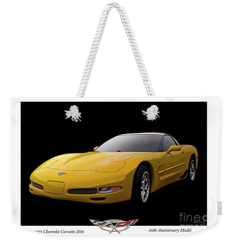 Auto Weekender Tote Bag featuring the photograph 2003 Corvette Z06 50th Anniversary Model by Dave Koontz
