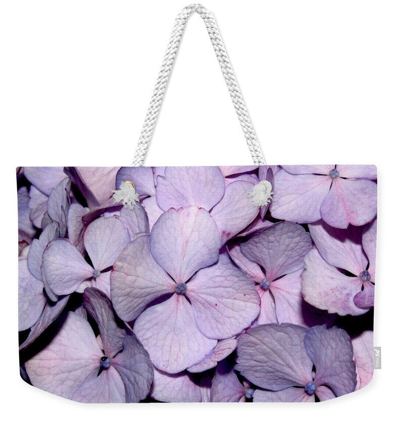 Flowers Weekender Tote Bag featuring the pyrography 2010 Hydrangea 2 by Robert Morin