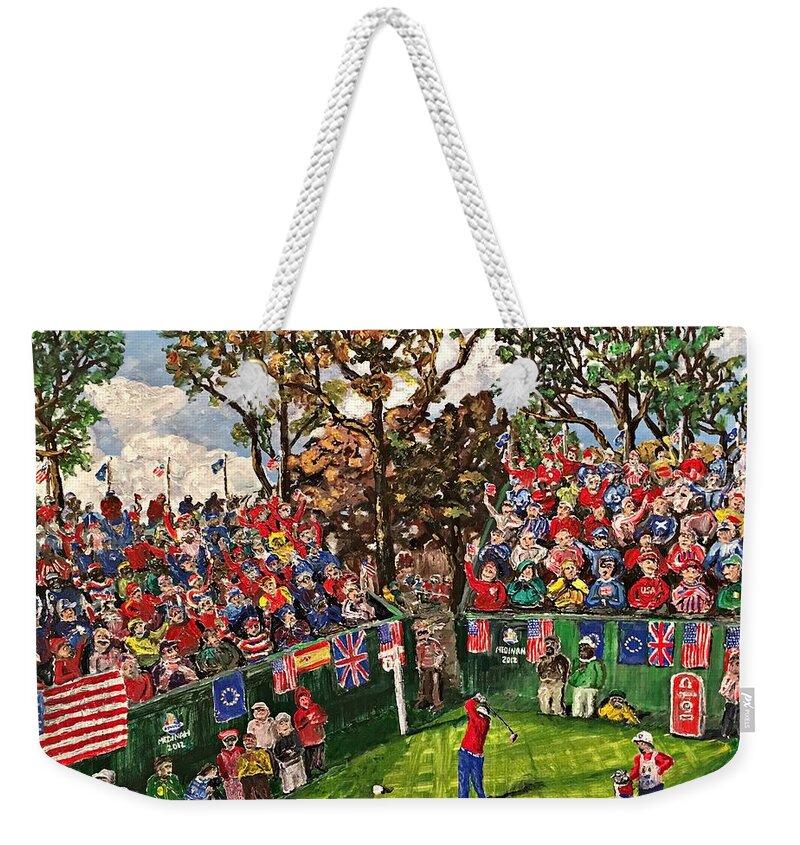 2012 Ryder Cup Weekender Tote Bag featuring the painting 2012 Ryder Cup by Richard Wandell