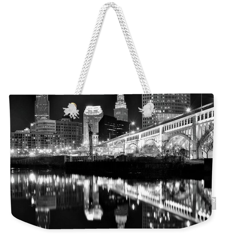 Cleveland Weekender Tote Bag featuring the photograph 2017 Charcoal 8x10 by Frozen in Time Fine Art Photography