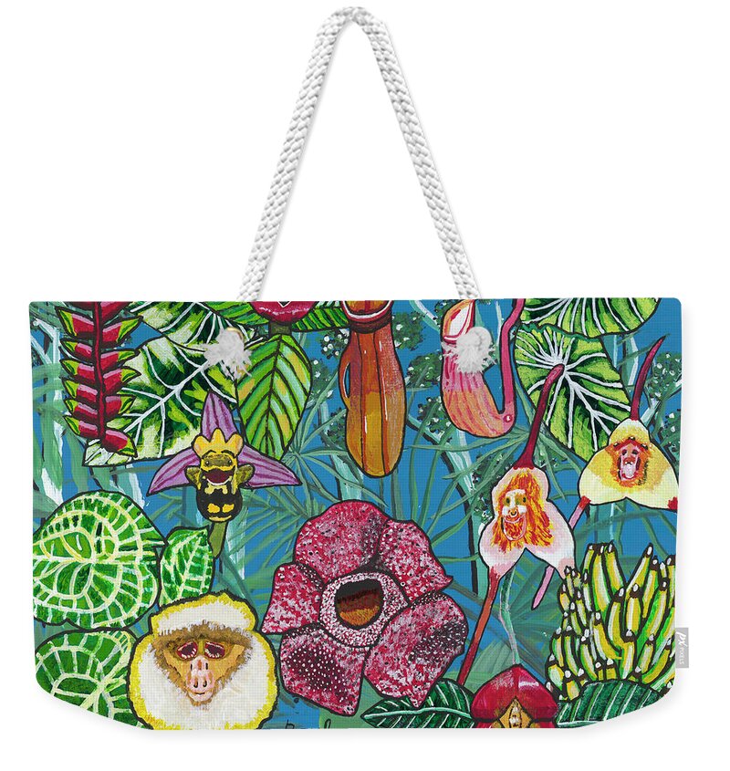 Orchids Weekender Tote Bag featuring the painting 2018 - July by Paul Fields