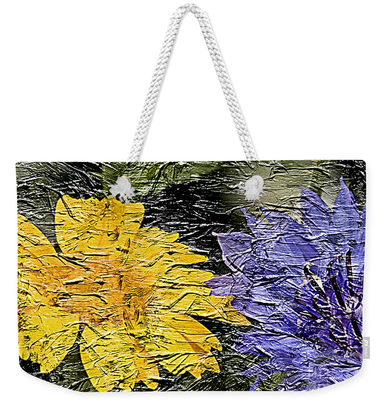 Abstract Weekender Tote Bag featuring the painting 20a Abstract Floral Painting Digital Expressionism by Ricardos Creations