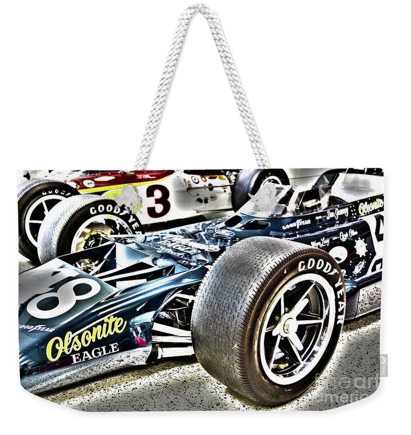 Indy Weekender Tote Bag featuring the photograph Indy Race Car Museum #21 by ELITE IMAGE photography By Chad McDermott