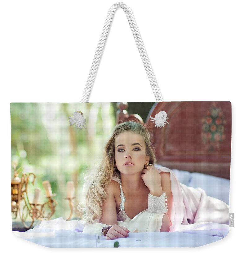 Model Weekender Tote Bag featuring the photograph Model #22 by Jackie Russo