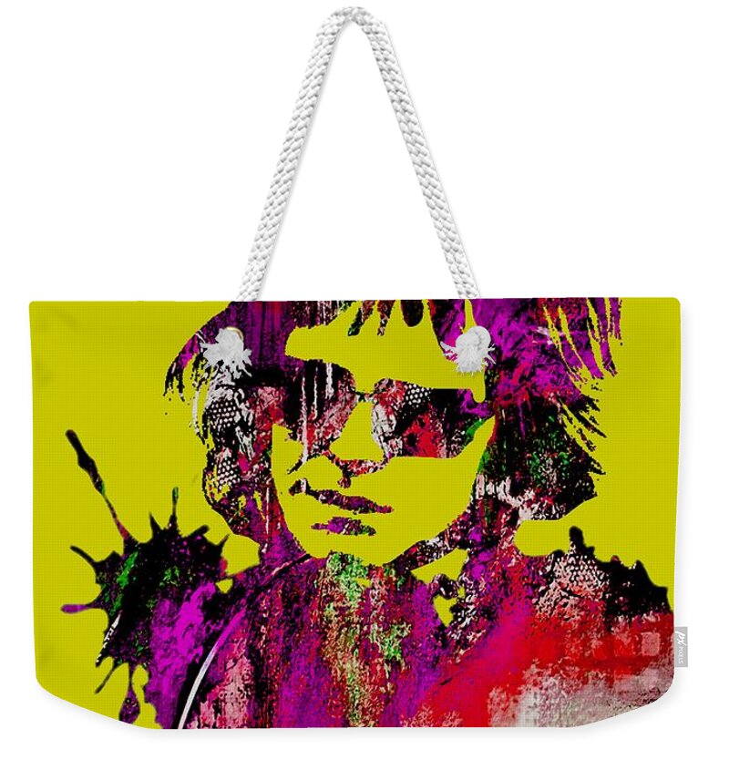 Elton John Weekender Tote Bag featuring the mixed media Elton John Collection #23 by Marvin Blaine