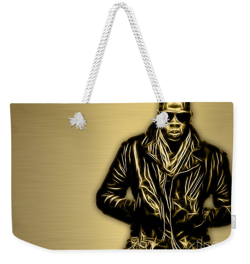 Jay Z Art Weekender Tote Bag featuring the mixed media Jay Z Collection #37 by Marvin Blaine