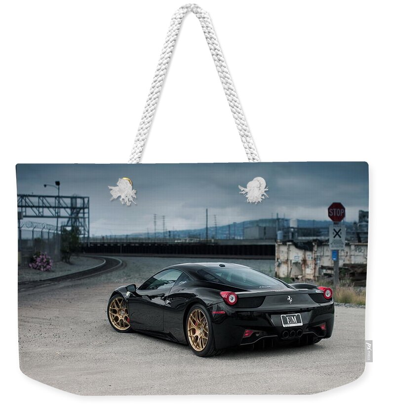 Ferrari Weekender Tote Bag featuring the photograph Ferrari #28 by Jackie Russo