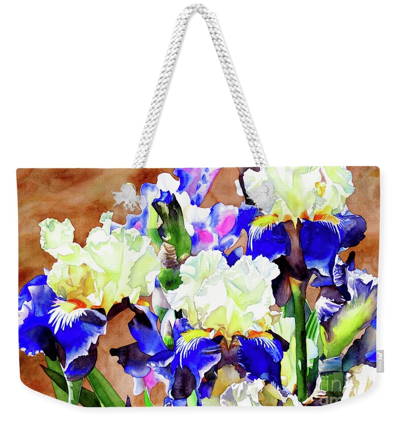 Iris Weekender Tote Bag featuring the painting #292 Horton Iris 2 #292 by William Lum