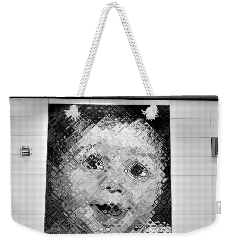 Art Weekender Tote Bag featuring the photograph 2nd Ave Subway Art Baby B W by Rob Hans