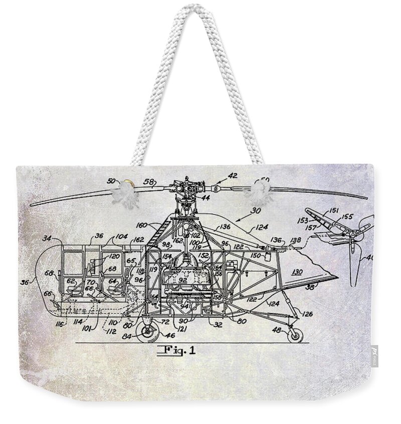 1950 Helicopter Patent Weekender Tote Bag featuring the photograph 1950 Helicopter Patent #3 by Jon Neidert