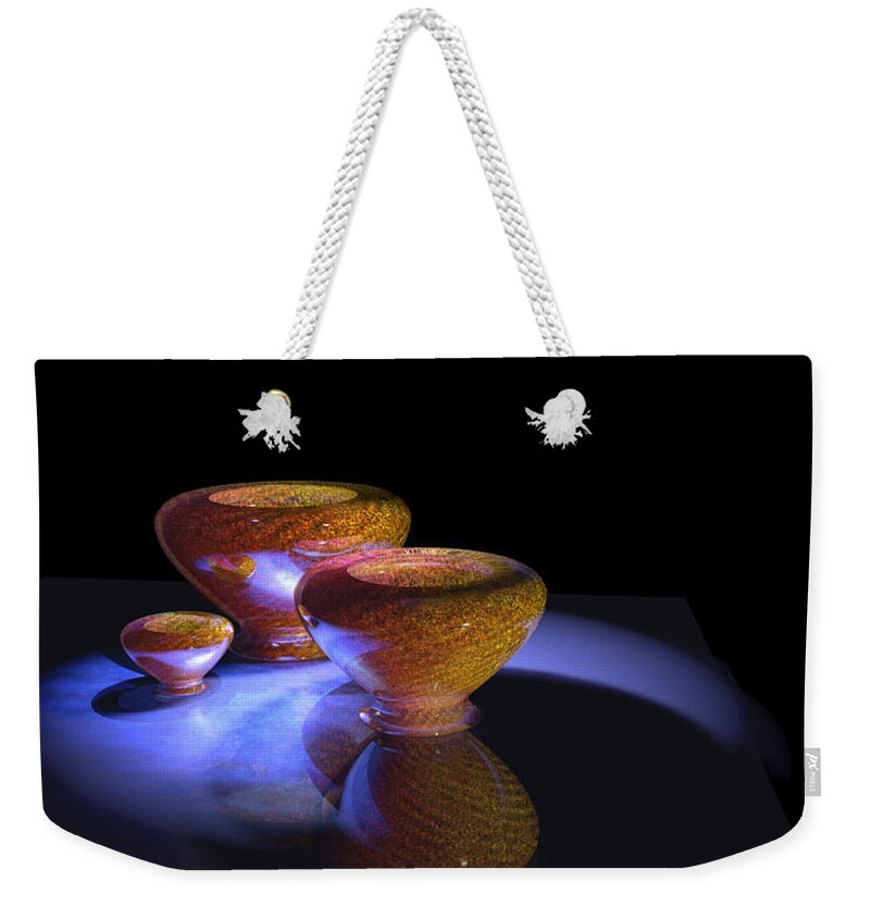 3d Weekender Tote Bag featuring the digital art 3 Bowls 2 by Paul Gaj