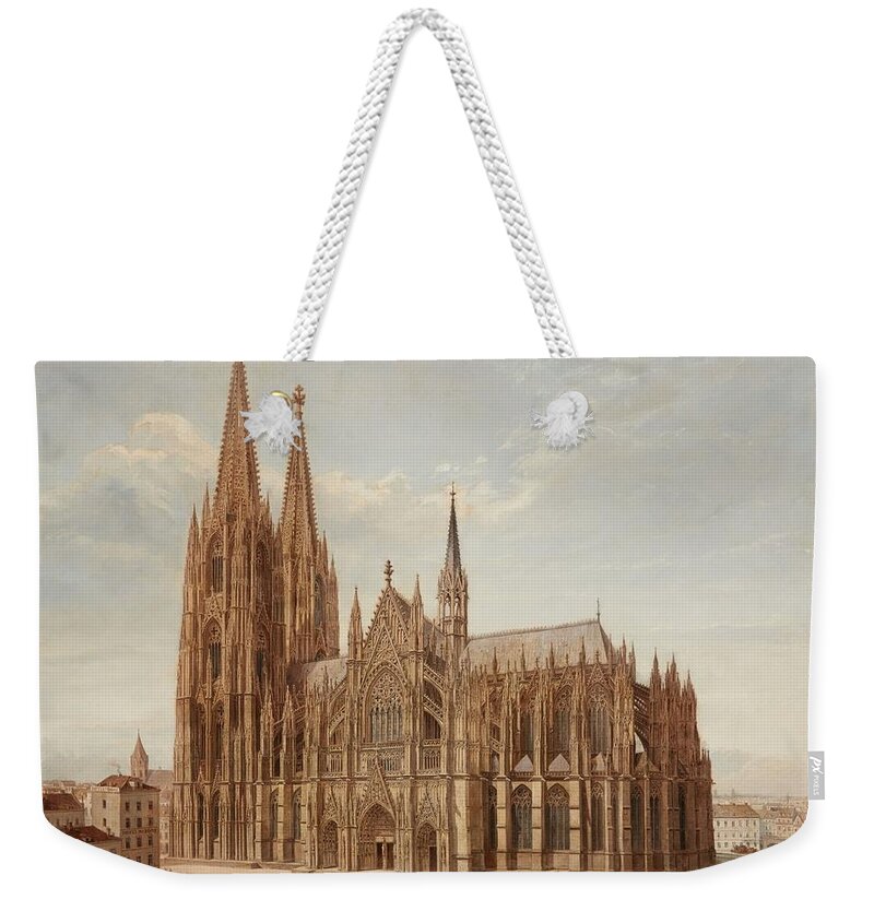 Josef Langl Weekender Tote Bag featuring the painting Cologne Cathedral by Josef Langl