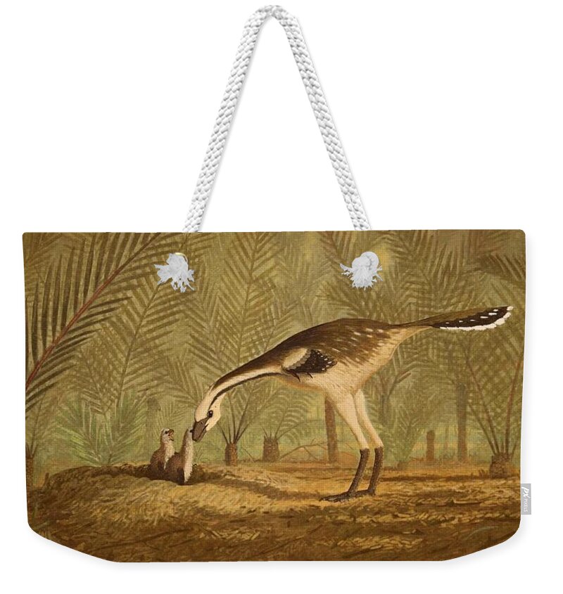 Dinosaur Weekender Tote Bag featuring the digital art Dinosaur #3 by Super Lovely