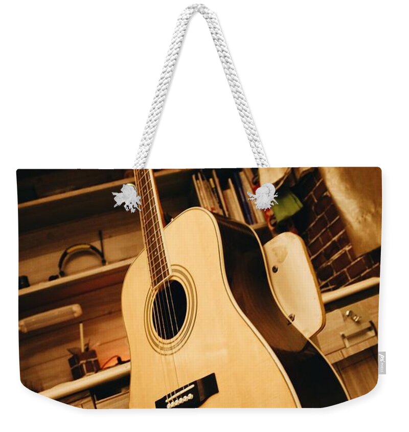 Guitar Weekender Tote Bag featuring the photograph Guitar #3 by Mariel Mcmeeking