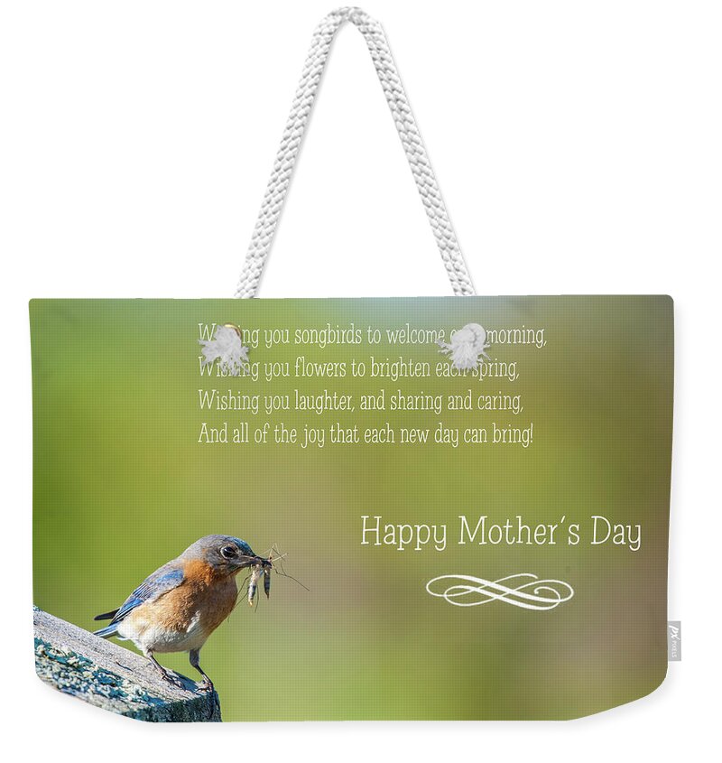 Bluebird Weekender Tote Bag featuring the photograph Happy Mothers Day by Cathy Kovarik