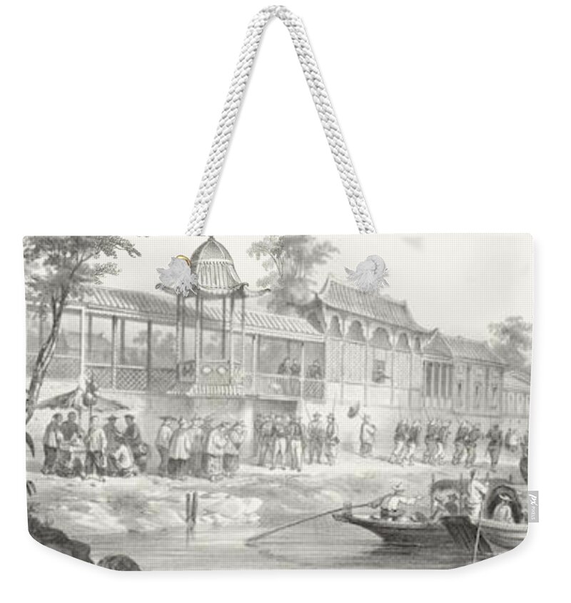 Fortavion (gc) China War. Historical And Anecdotal Shown Great Panorama Weekender Tote Bag featuring the painting Historical And Anecdotal Shown Great Panorama by MotionAge Designs