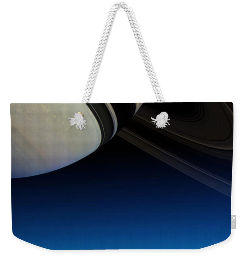 Astronomy Weekender Tote Bag featuring the photograph In Awe Of Saturn #3 by Larry Landolfi