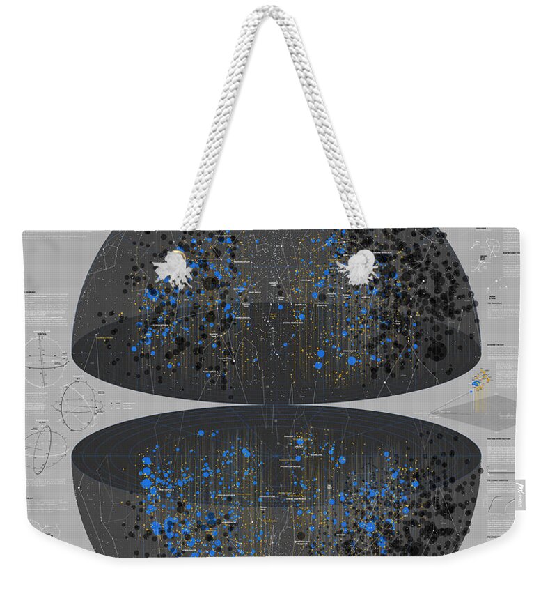 Universe Weekender Tote Bag featuring the digital art Map of the Entire Universe Superclusters and Voids #3 by Martin Krzywinski