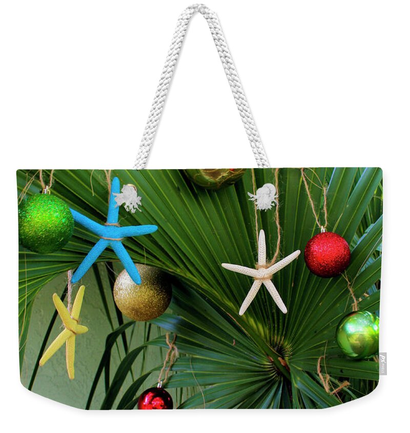 Ball Weekender Tote Bag featuring the photograph Palm Tree Christmas #4 by Robert Wilder Jr
