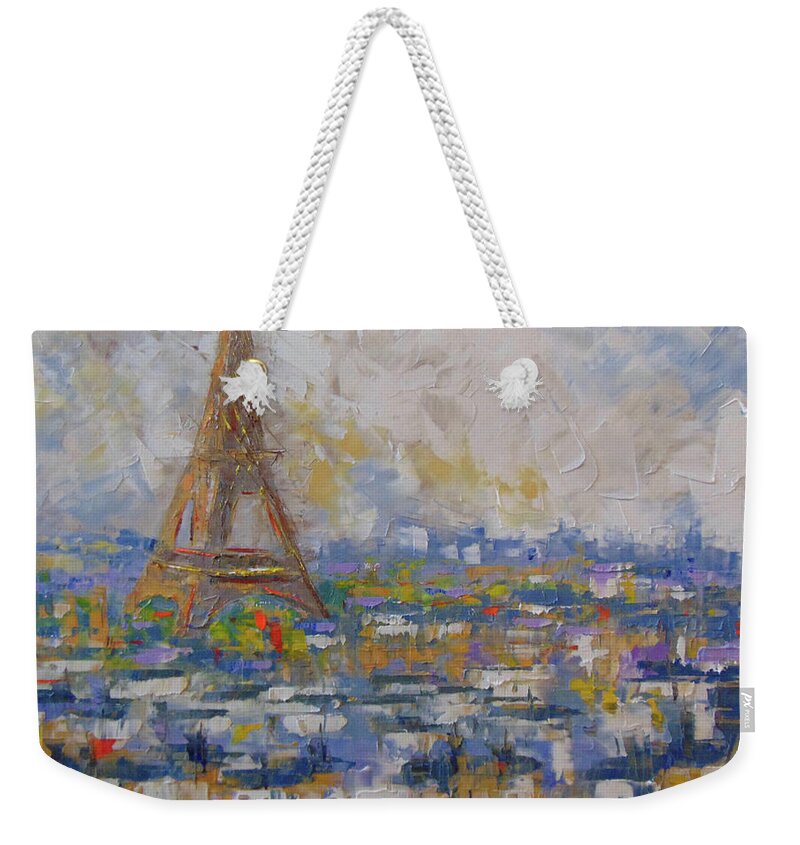 Frederic Payet Weekender Tote Bag featuring the painting Paris #6 by Frederic Payet