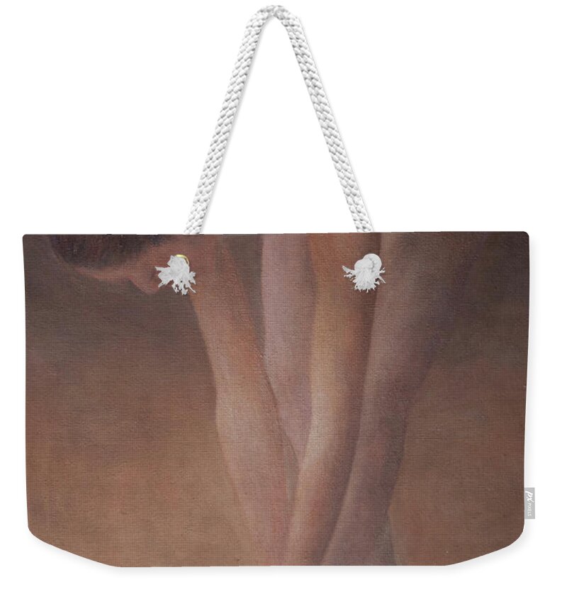 Ballet Weekender Tote Bag featuring the painting Preparation #3 by Masami Iida