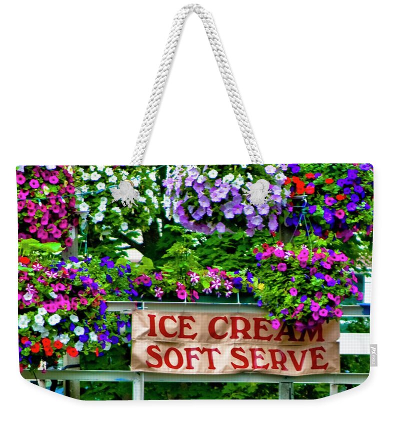 Flowers Weekender Tote Bag featuring the photograph 3 Scoop Deluxe by Jeff Cooper
