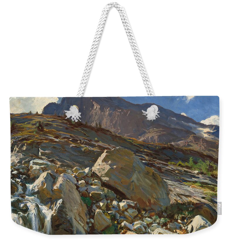 John Singer Sargent Weekender Tote Bag featuring the painting Simplon Pass #4 by John Singer Sargent