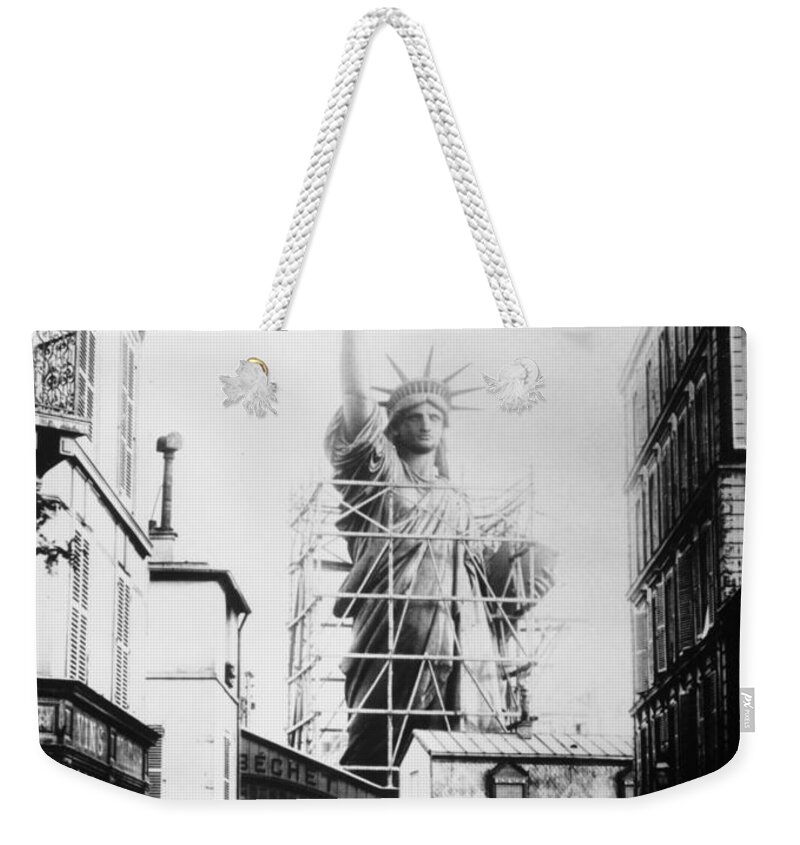 1884 Weekender Tote Bag featuring the photograph Statue Of Liberty, Paris #3 by Granger
