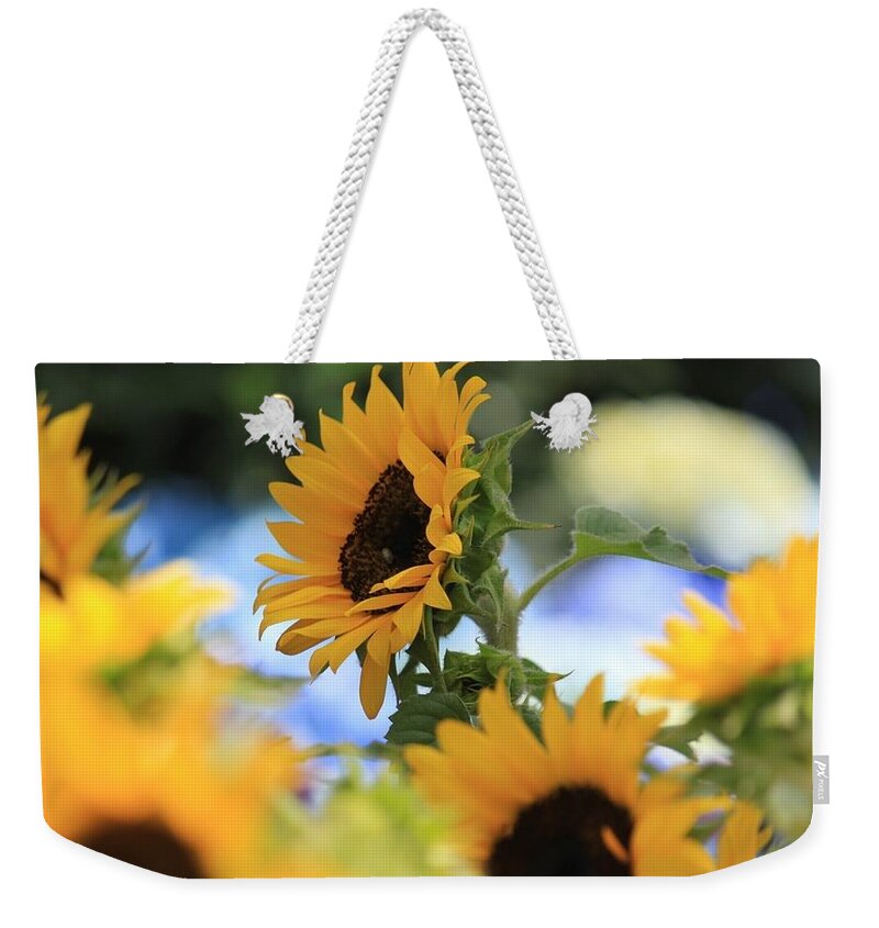 Sunflower Weekender Tote Bag featuring the digital art Sunflower #3 by Super Lovely