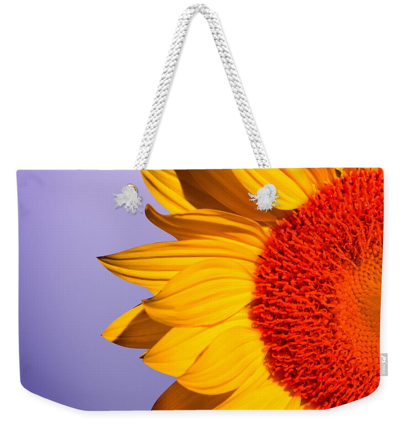 Sunflowers Weekender Tote Bag featuring the photograph Sunflowers Floral Pattern by Mark Ashkenazi