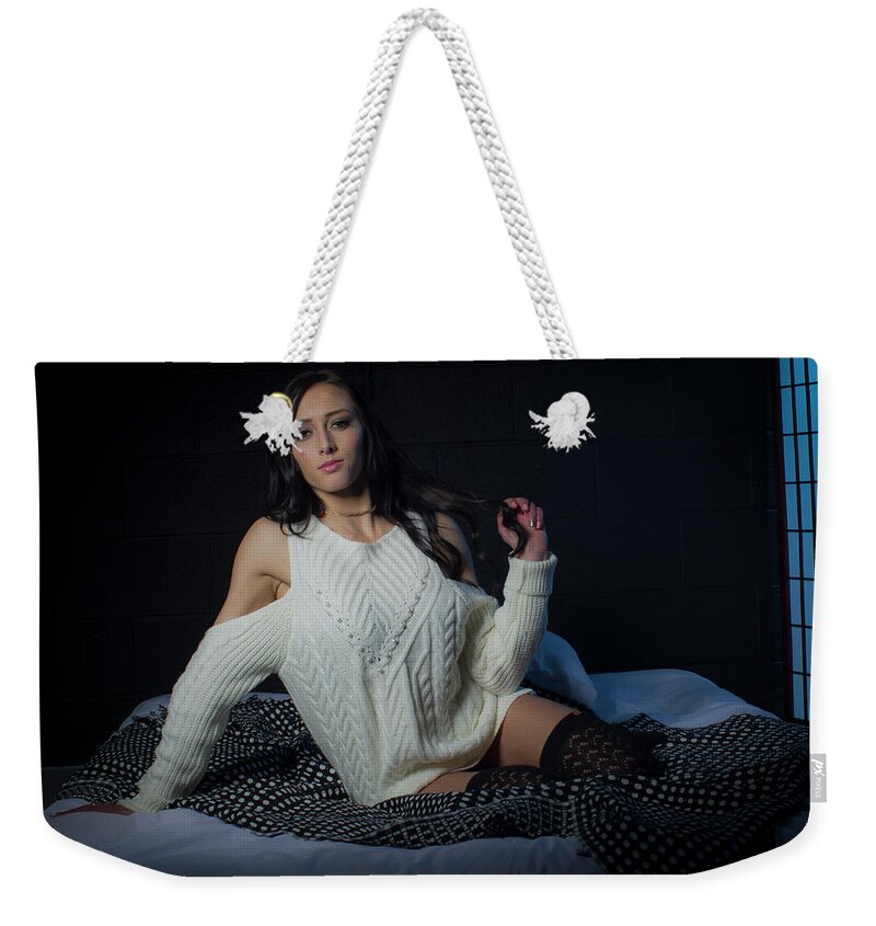 Sweater Weekender Tote Bag featuring the photograph Sweater #3 by La Bella Vita Boudoir