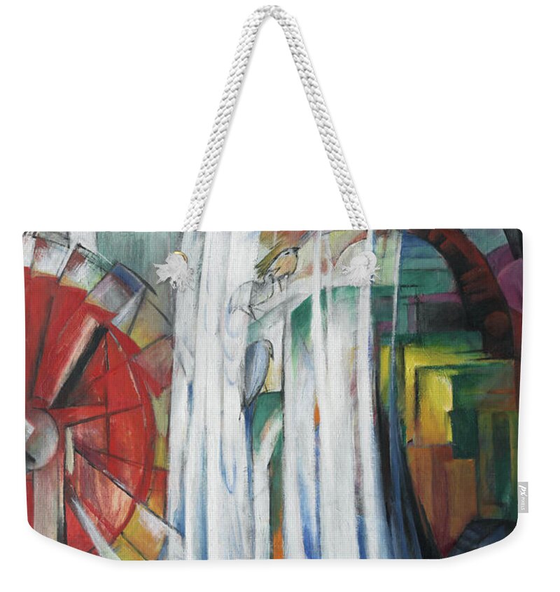 Marc Weekender Tote Bag featuring the painting The Bewitched Mill by Franz Marc