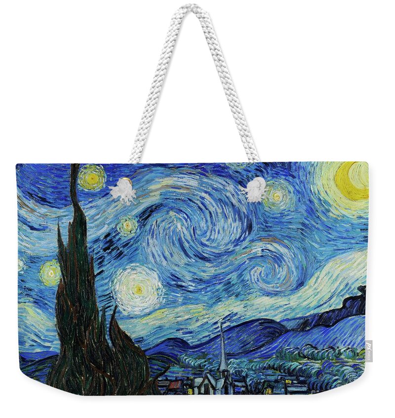 Vincent Van Gogh Weekender Tote Bag featuring the painting The Starry Night by Vincent Van Gogh