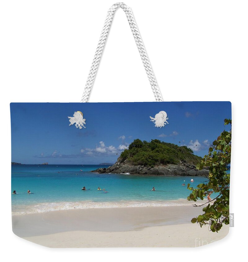 Usvi Weekender Tote Bag featuring the photograph Trunk Bay #3 by Carol Bradley
