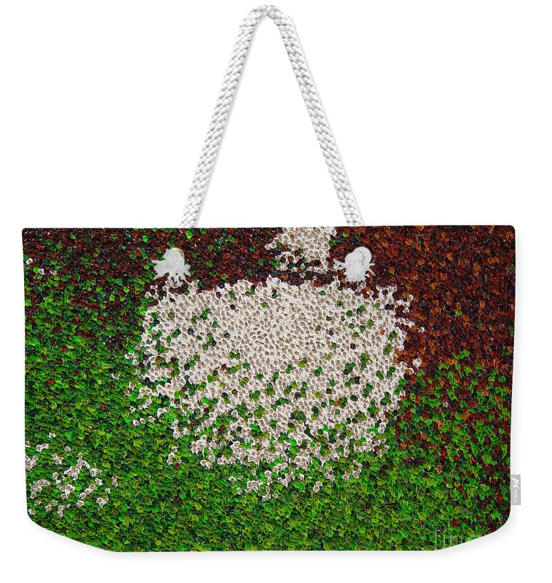 Abstract Weekender Tote Bag featuring the painting Soft Green with Brown, Buff and White by Dean Triolo