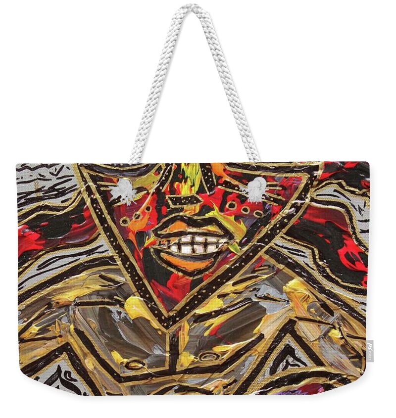 Acrylic Weekender Tote Bag featuring the painting Untitled #3 by Odalo Wasikhongo