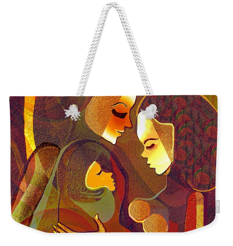 317 Weekender Tote Bag featuring the digital art 317- Come here my child 2017 by Irmgard Schoendorf Welch