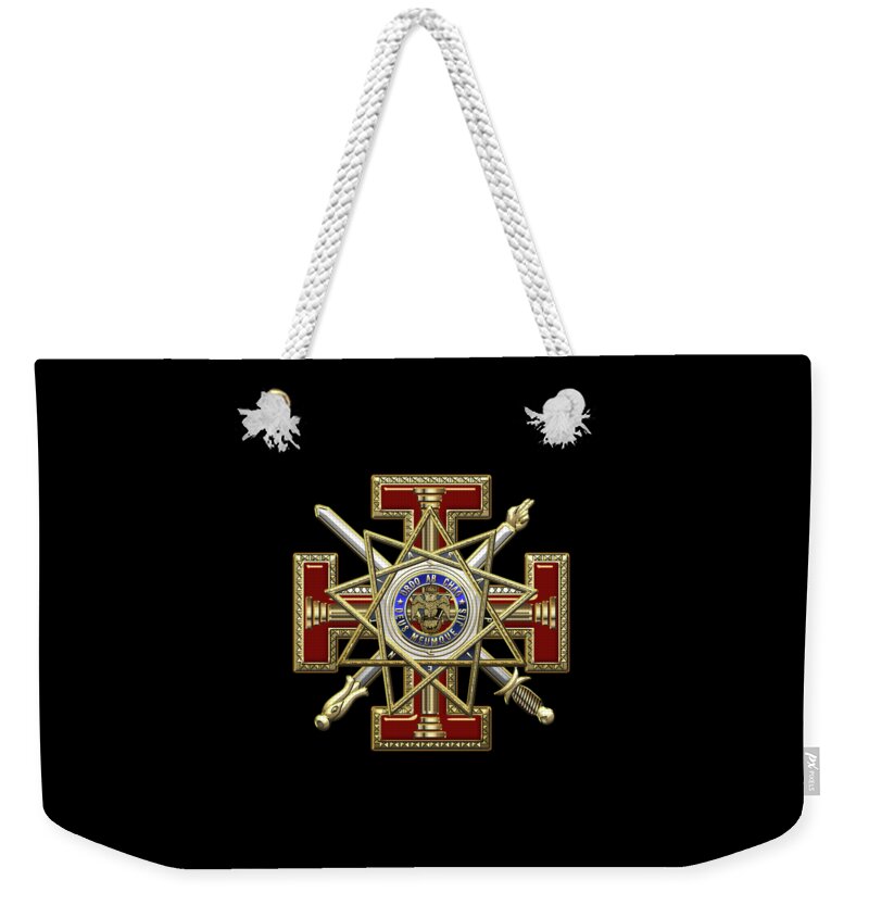 'ancient Brotherhoods' Collection By Serge Averbukh Weekender Tote Bag featuring the digital art 33rd Degree Mason - Inspector General Masonic Jewel by Serge Averbukh