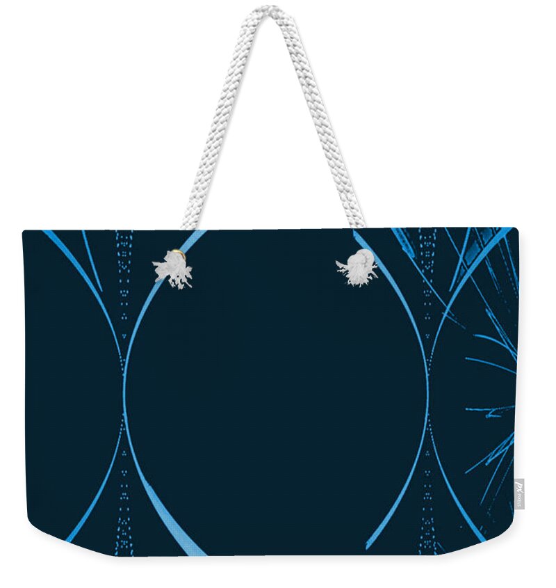 Abstract Weekender Tote Bag featuring the mixed media 35 In Blue by John Krakora