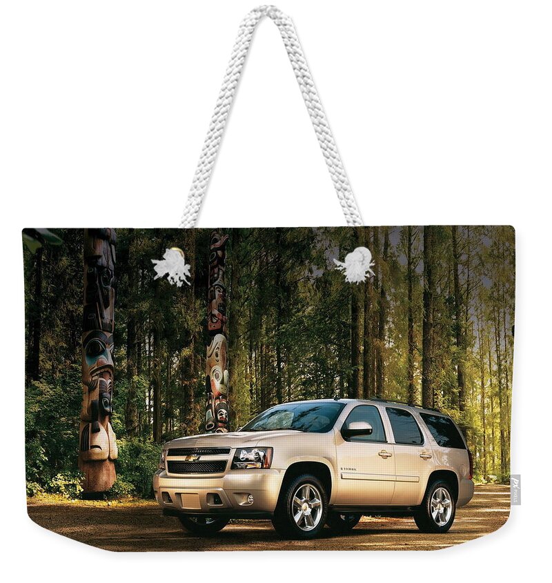 Chevrolet Weekender Tote Bag featuring the digital art Chevrolet #36 by Super Lovely