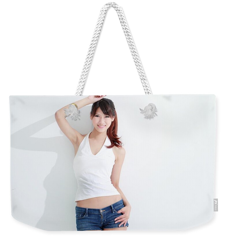 Model Weekender Tote Bag featuring the digital art Model #36 by Super Lovely