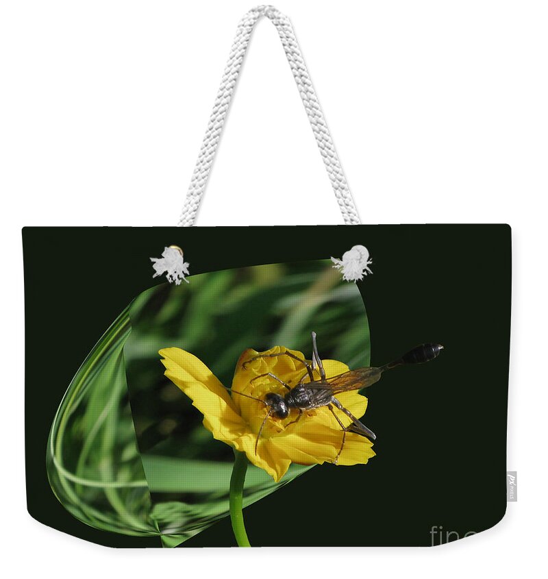 Wasp Weekender Tote Bag featuring the photograph 3D Wasp by Donna Brown
