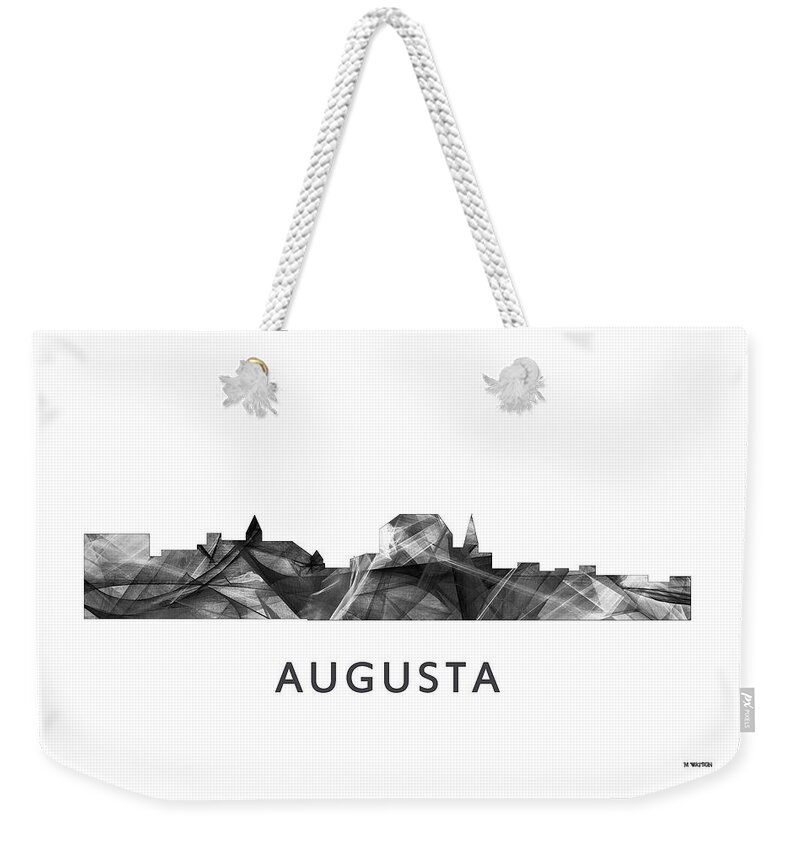 Augusta Maine Skyline Weekender Tote Bag featuring the digital art Augusta Maine Skyline #4 by Marlene Watson