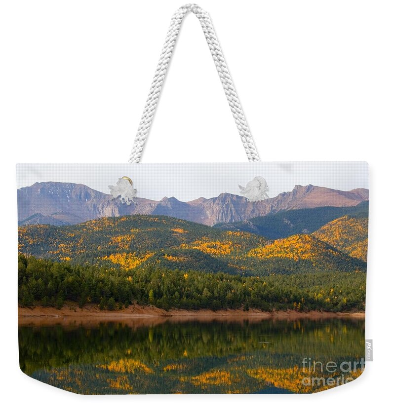 Pikes Peak Weekender Tote Bag featuring the photograph Autumn Aspen at Crystal Creek Reservoir Pikes Peak #4 by Steven Krull