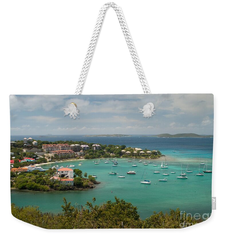 Virgin Islands Weekender Tote Bag featuring the photograph Cruz Bay on St John - US Virgin Island #4 by Anthony Totah