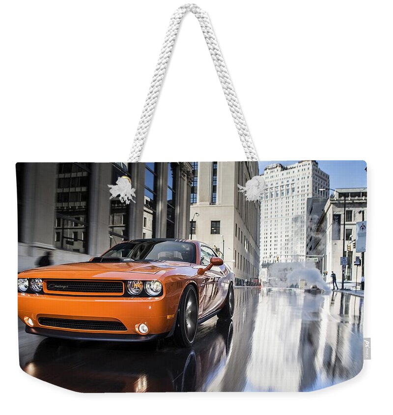Dodge Challenger Weekender Tote Bag featuring the photograph Dodge Challenger #4 by Jackie Russo