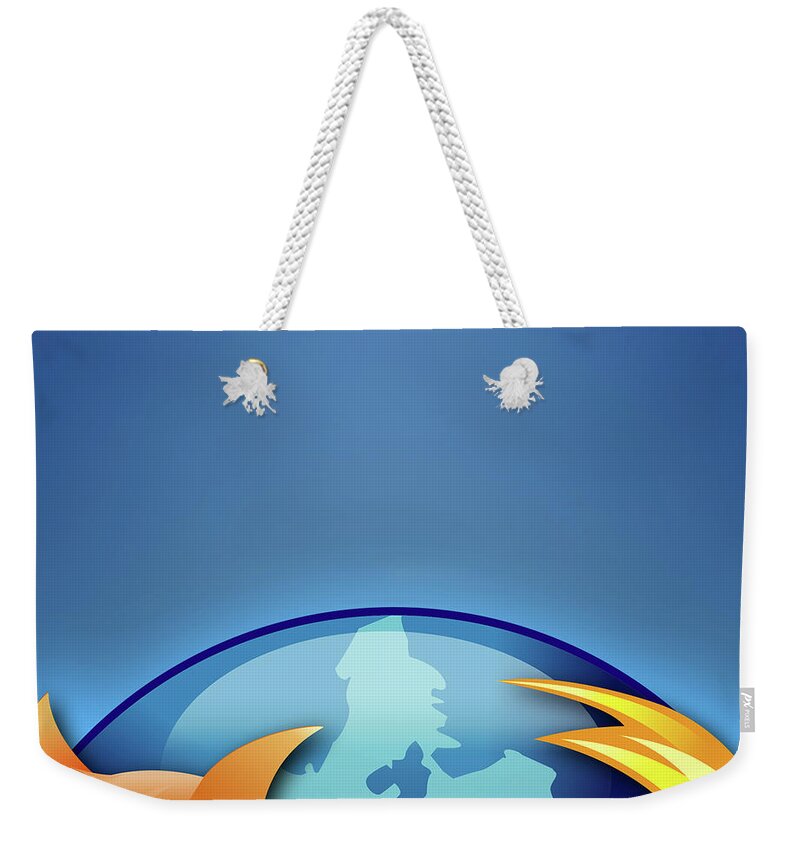 Firefox Weekender Tote Bag featuring the digital art Firefox #4 by Super Lovely