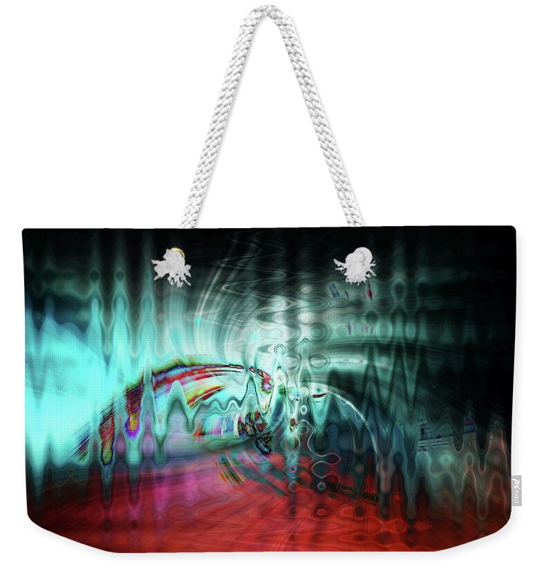 Abstract Weekender Tote Bag featuring the photograph Fireworks #4 by Cathy Donohoue